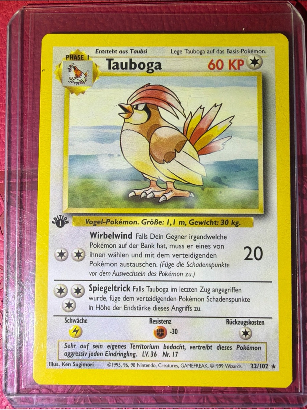 Pokemon Tauboga Card - Yellow and Brown Artwork